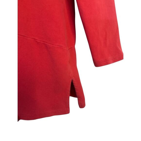 J. Jill Women's Side-Slit Soft Touch Brushed Cotton Seamed Tunic Top Size M Red - Picture 4 of 8